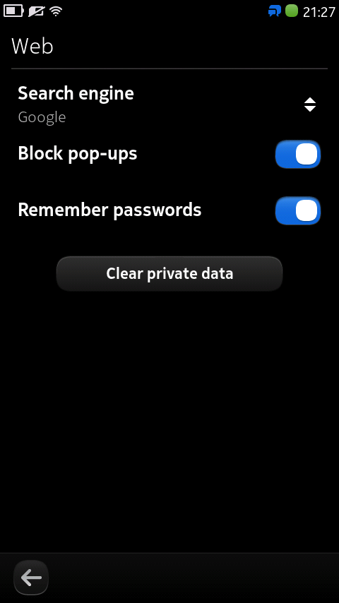 Remember passwords in browser settings
