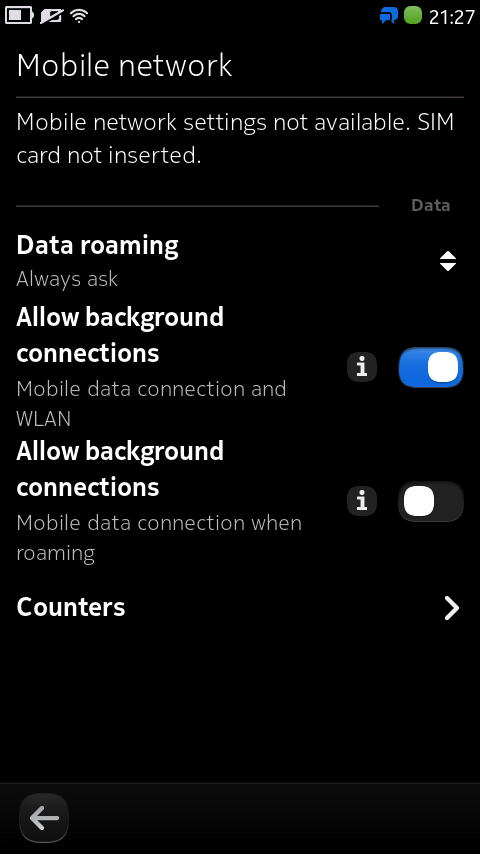 Background connections whilst roaming